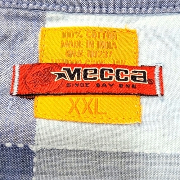 MECCA XXL 100% Cotton Plaid Men's Button Down Dress Shirt with Pockets - Picture 6 of 6